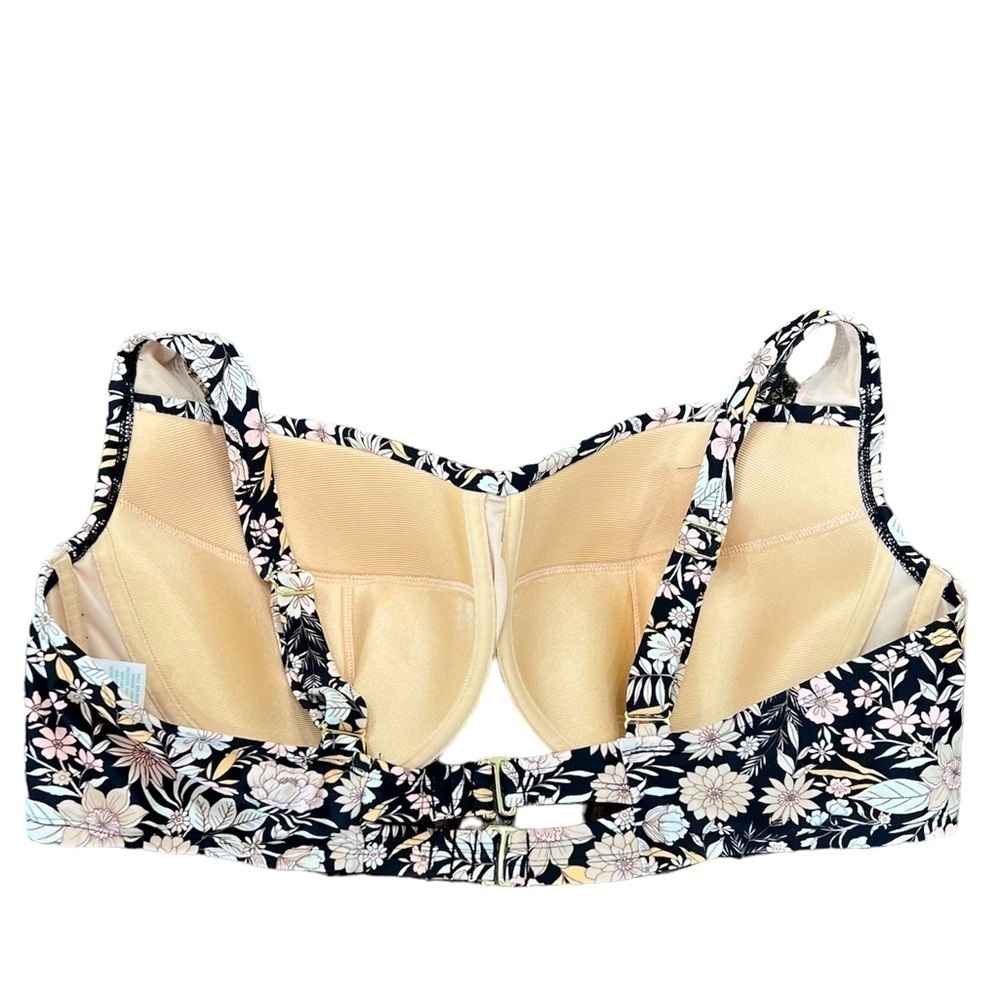 Kona Sol Floral Swimsuit Bra Bikini Top Size 24W - Picture 2 of 5
